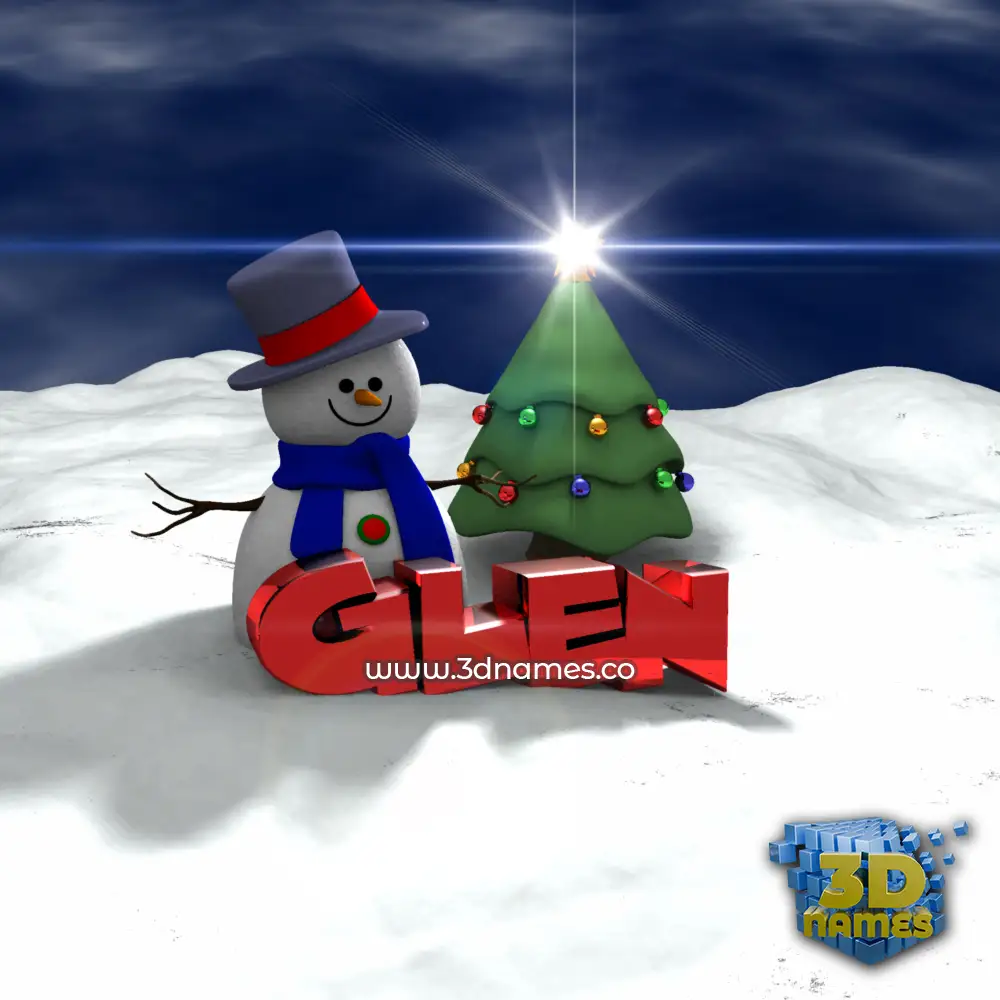 glen in Happy Xmas style - 3D name wallpaper