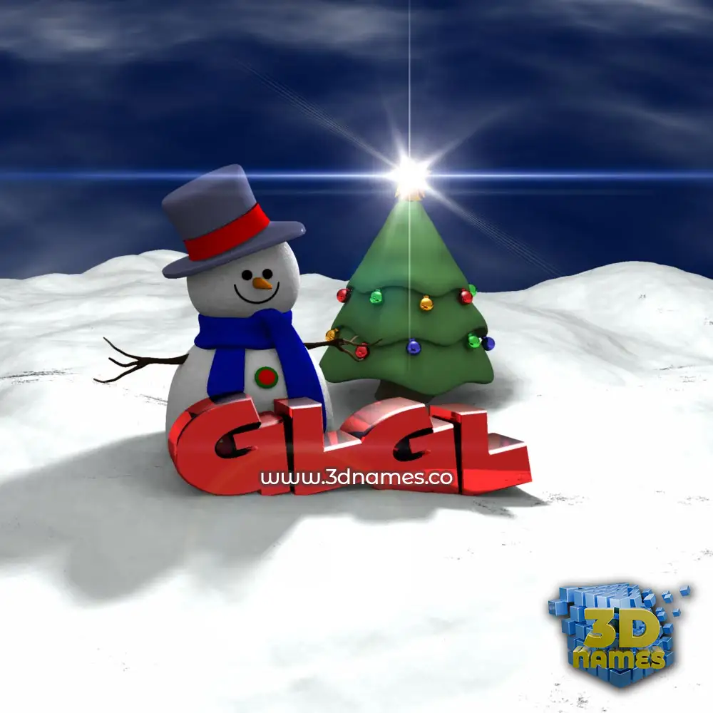 glgl in Happy Xmas style - 3D name wallpaper