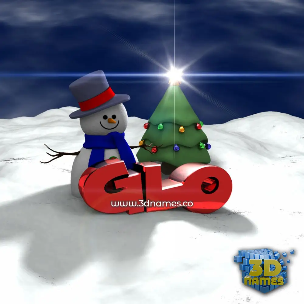 glo in Happy Xmas style - 3D name wallpaper