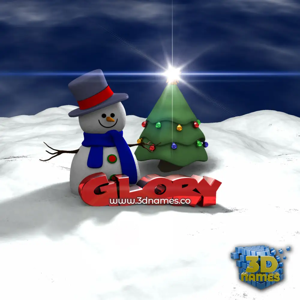 glory in Happy Xmas style - 3D name wallpaper