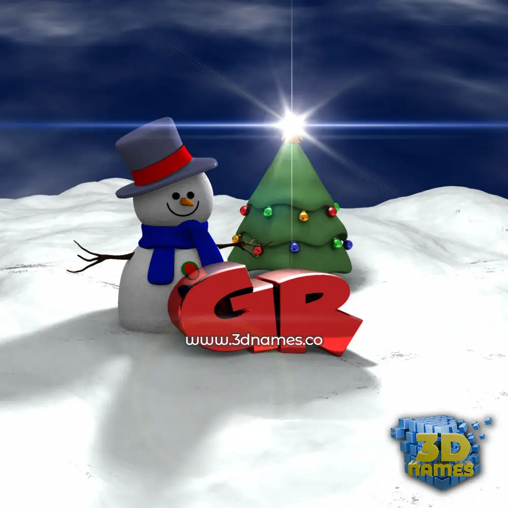 gr in Happy Xmas style - 3D name wallpaper