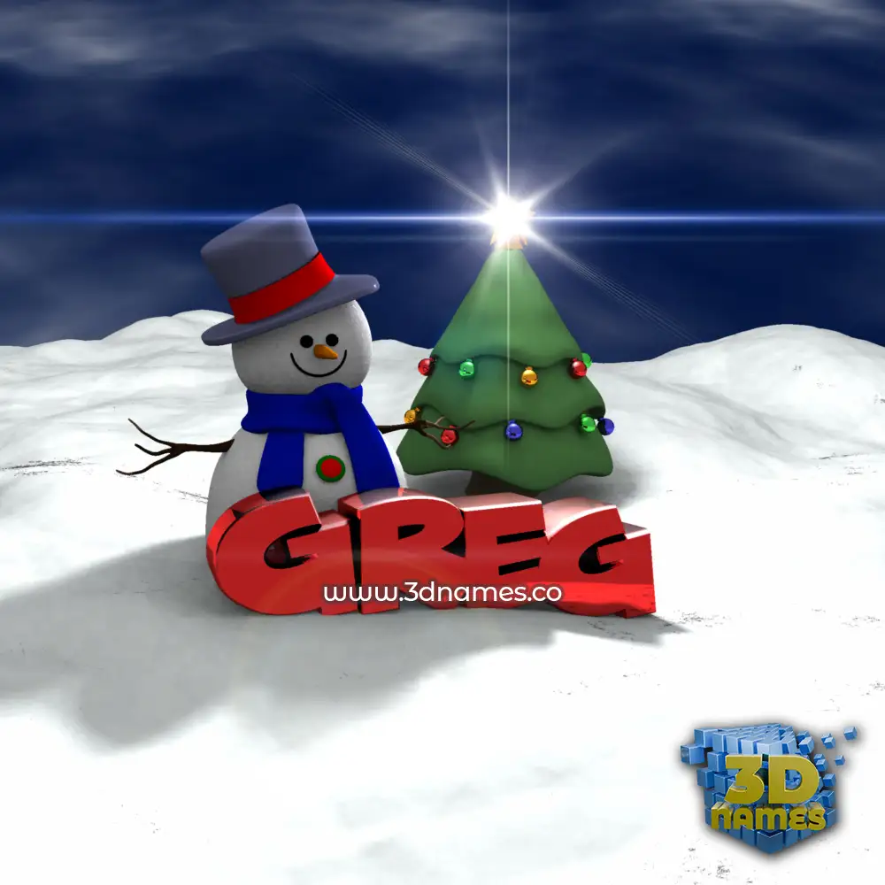 greg in Happy Xmas style - 3D name wallpaper