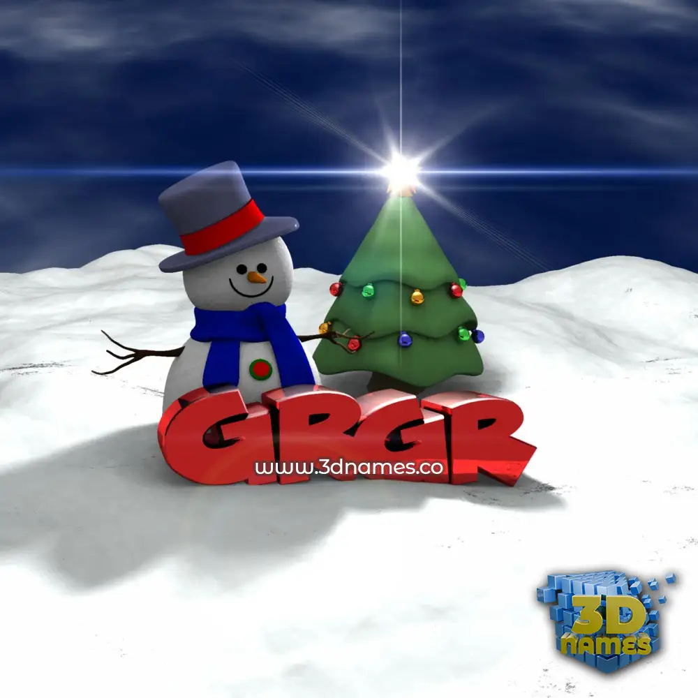 grgr in Happy Xmas style - 3D name wallpaper
