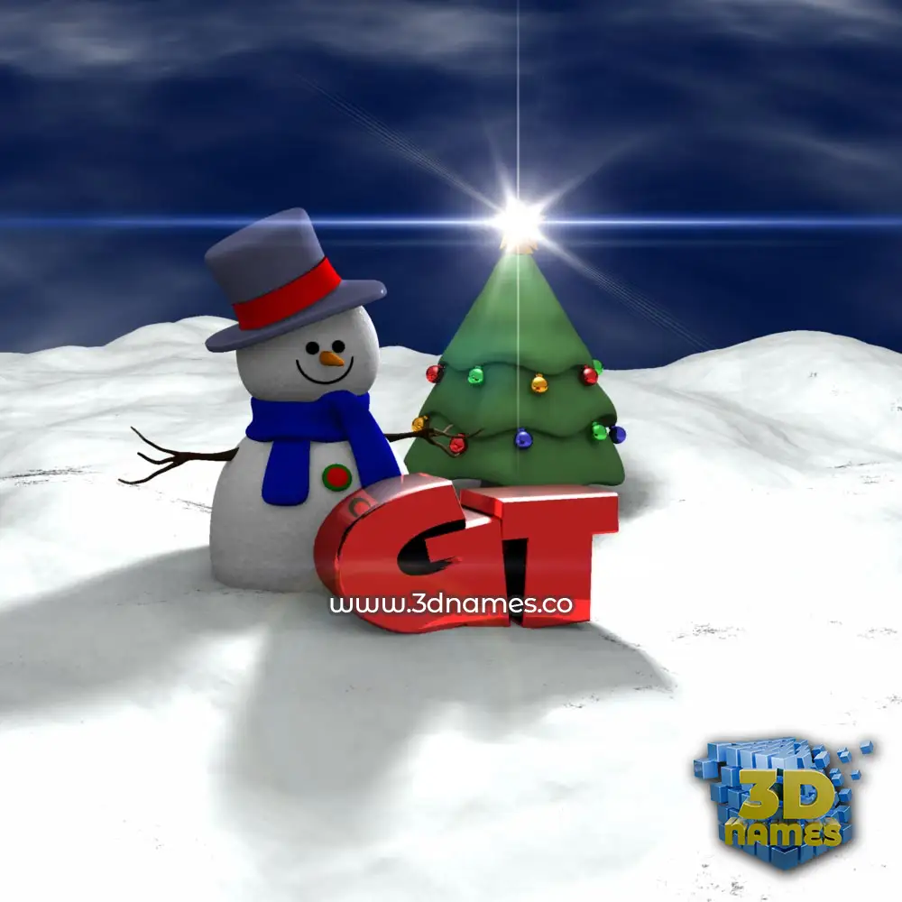 gt in Happy Xmas style - 3D name wallpaper