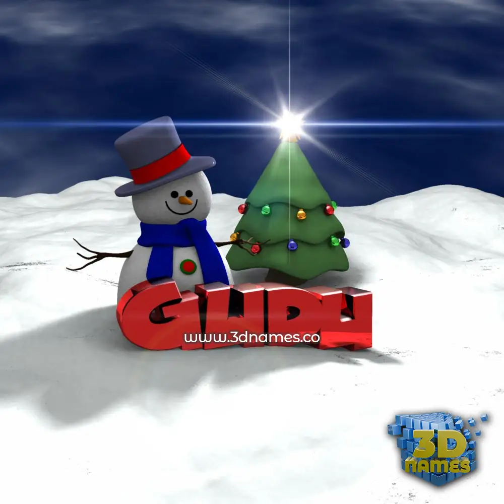 gudu in Happy Xmas style - 3D name wallpaper