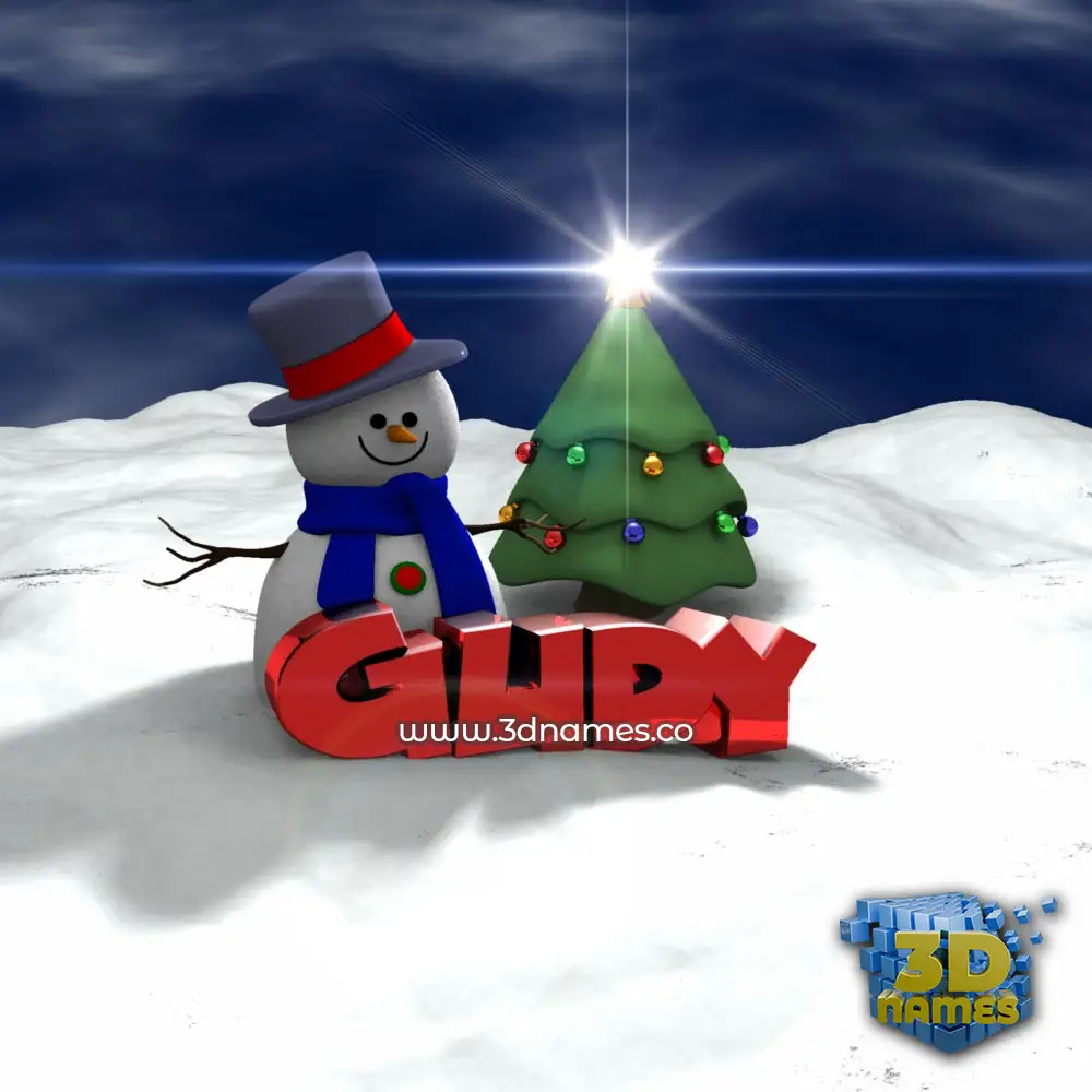 gudy in Happy Xmas style - 3D name wallpaper
