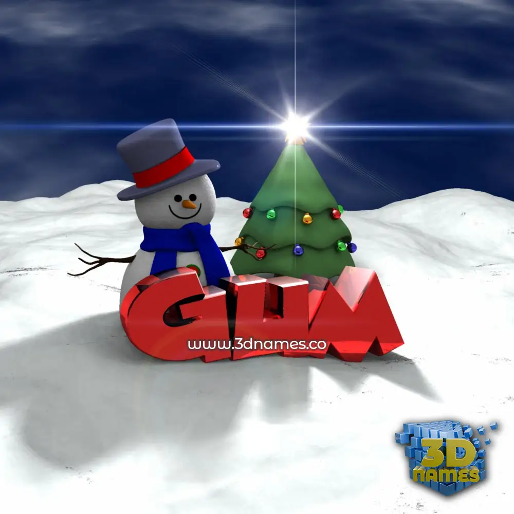 gum in Happy Xmas style - 3D name wallpaper