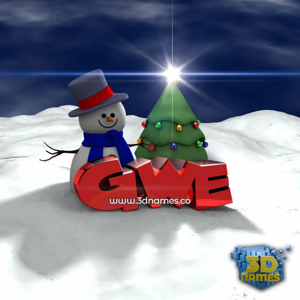gwe in Happy Xmas style - 3D name wallpaper