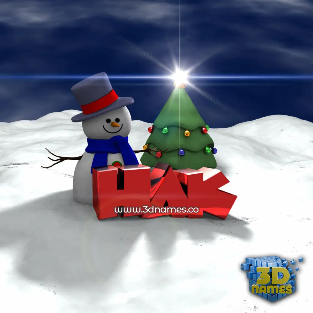 hak in Happy Xmas style - 3D name wallpaper
