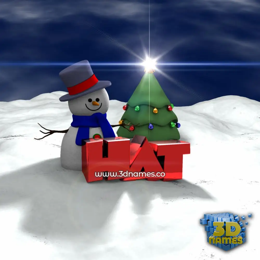 hat in Happy Xmas style - 3D name wallpaper