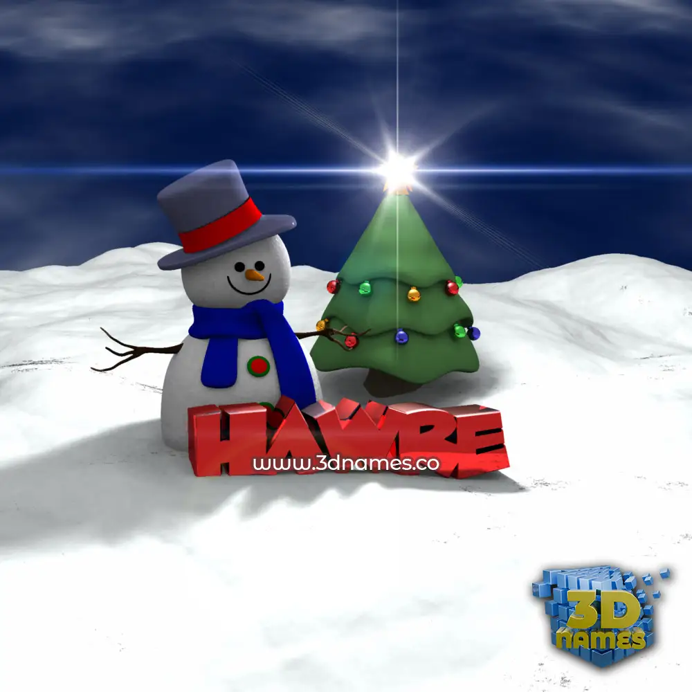 hawre in Happy Xmas style - 3D name wallpaper
