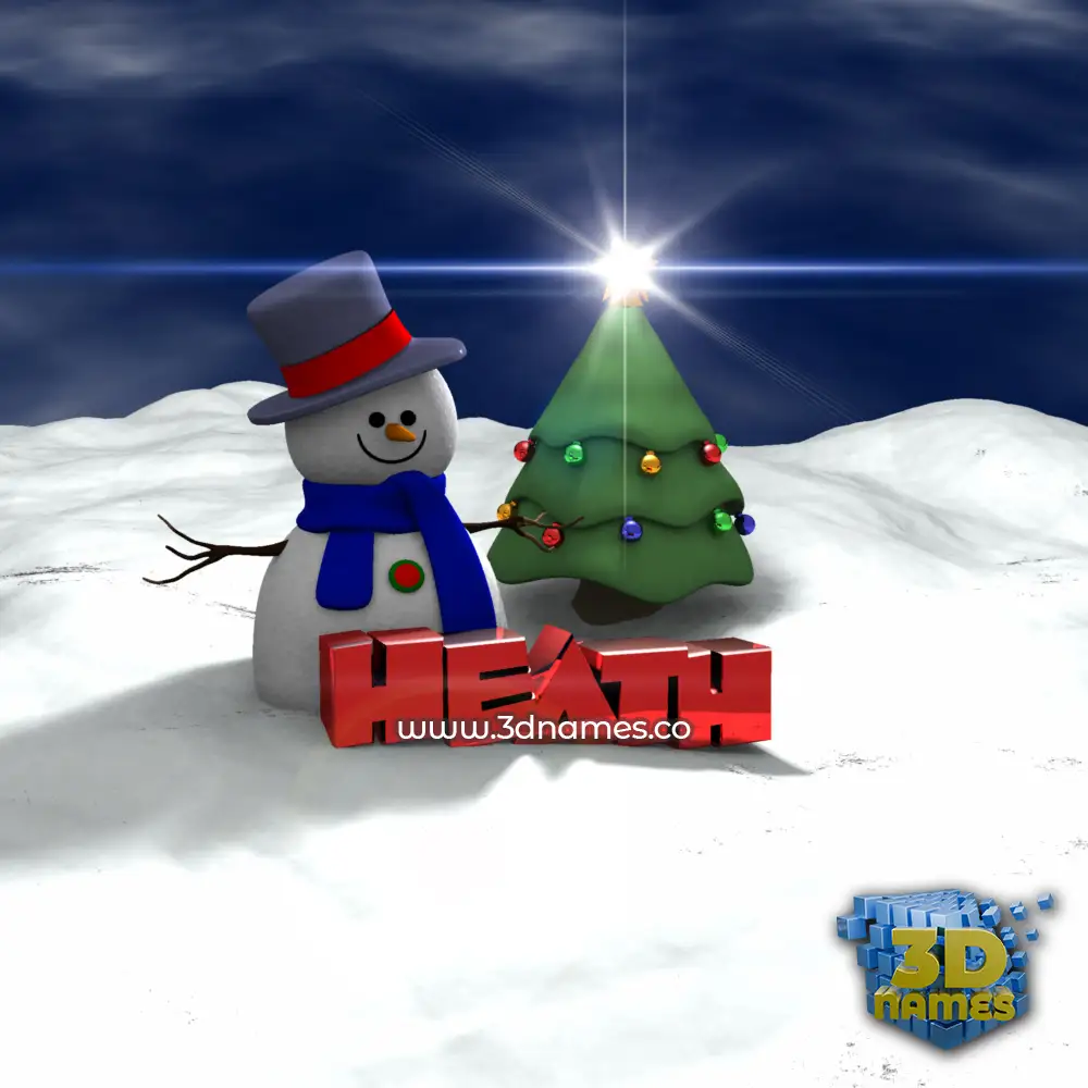 heath in Happy Xmas style - 3D name wallpaper