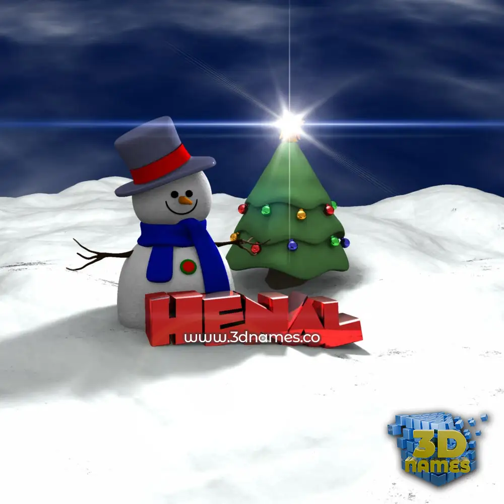 henal in Happy Xmas style - 3D name wallpaper
