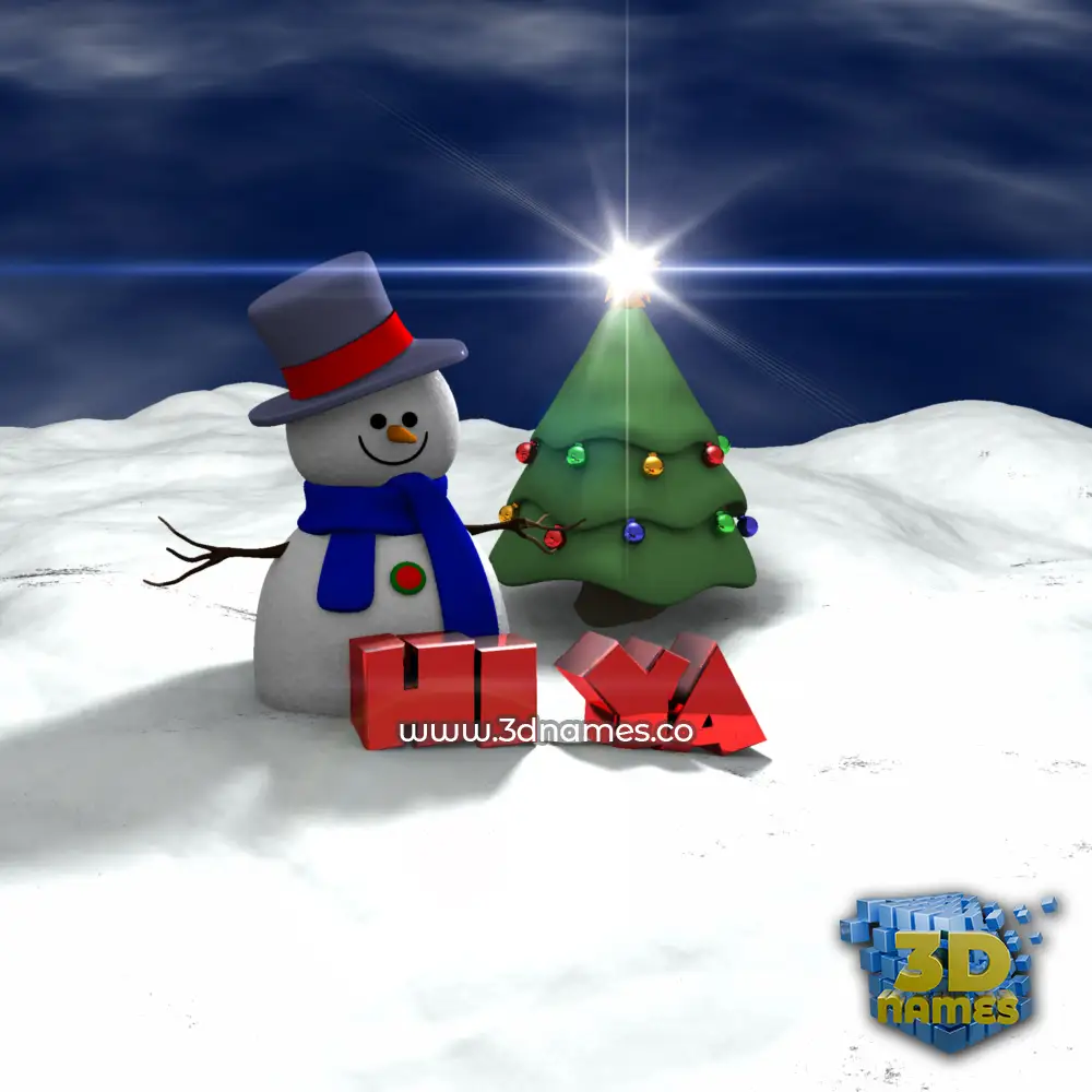 hi ya in Happy Xmas style - 3D name wallpaper