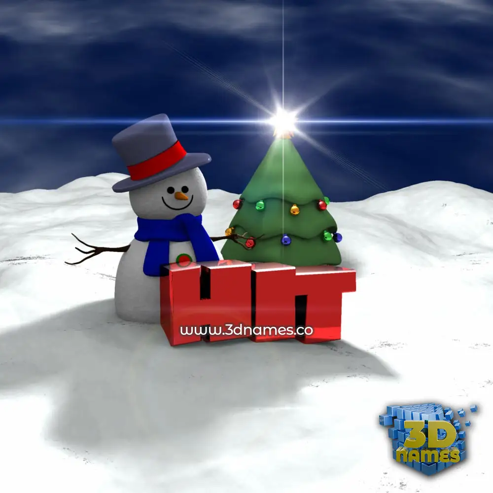 hit in Happy Xmas style - 3D name wallpaper