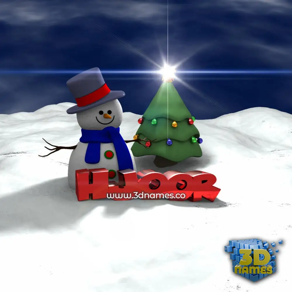 hjoor in Happy Xmas style - 3D name wallpaper