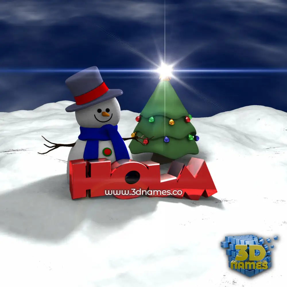 holm in Happy Xmas style - 3D name wallpaper