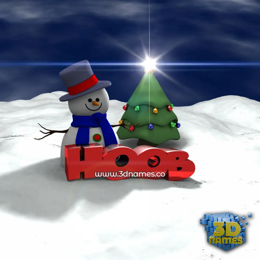 hoob in Happy Xmas style - 3D name wallpaper