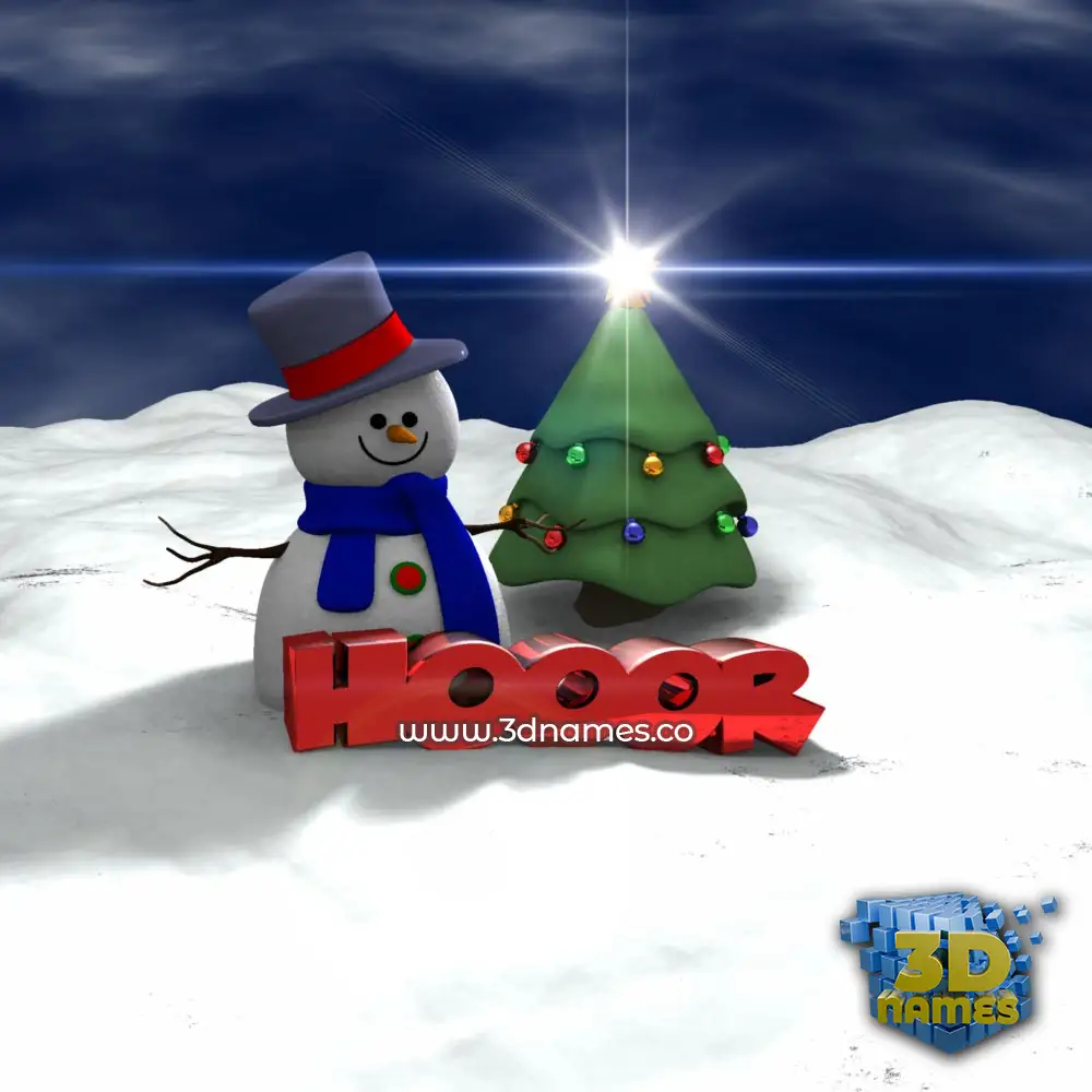 hooor in Happy Xmas style - 3D name wallpaper