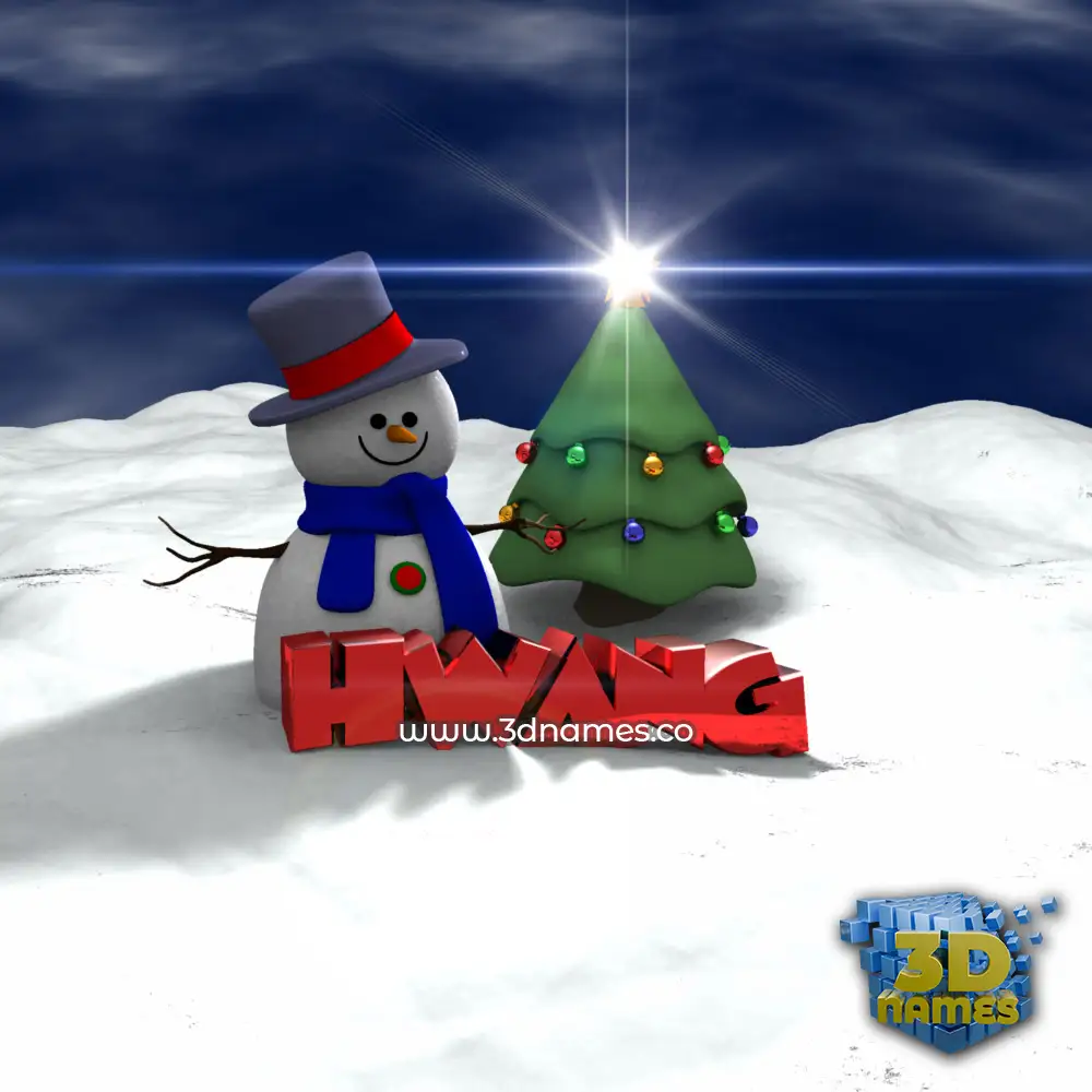 hwang in Happy Xmas style - 3D name wallpaper