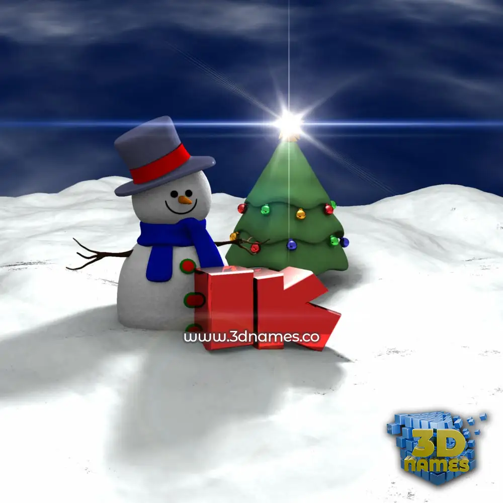 ik in Happy Xmas style - 3D name wallpaper