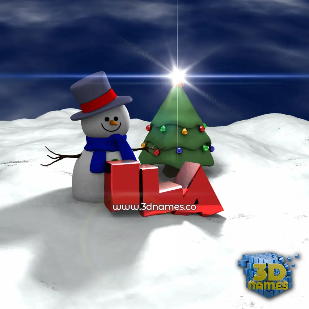 ila in Happy Xmas style - 3D name wallpaper