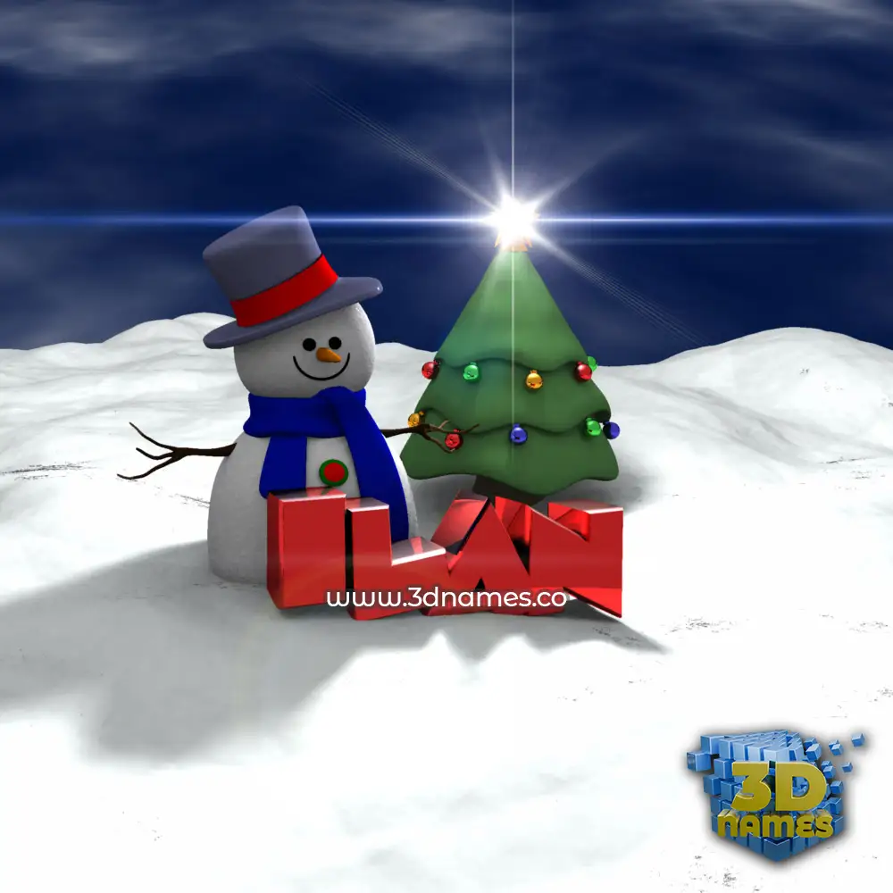 ilan in Happy Xmas style - 3D name wallpaper