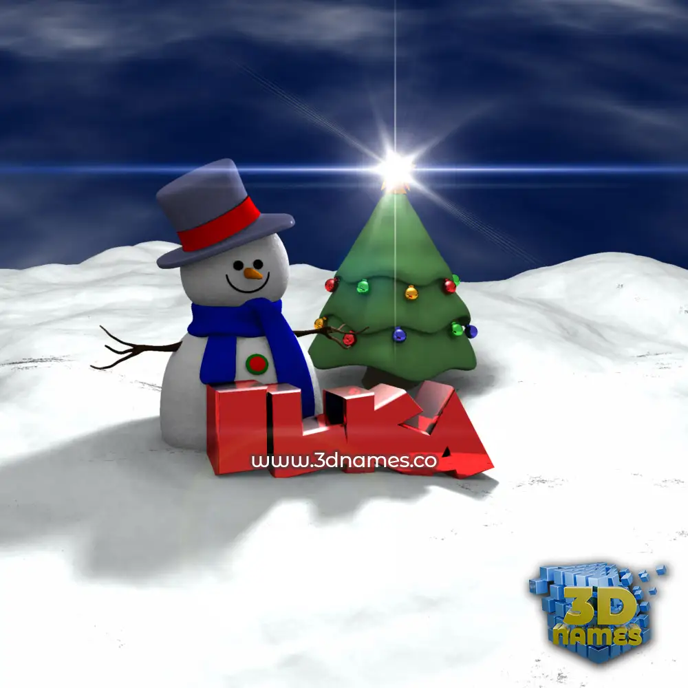 ilka in Happy Xmas style - 3D name wallpaper