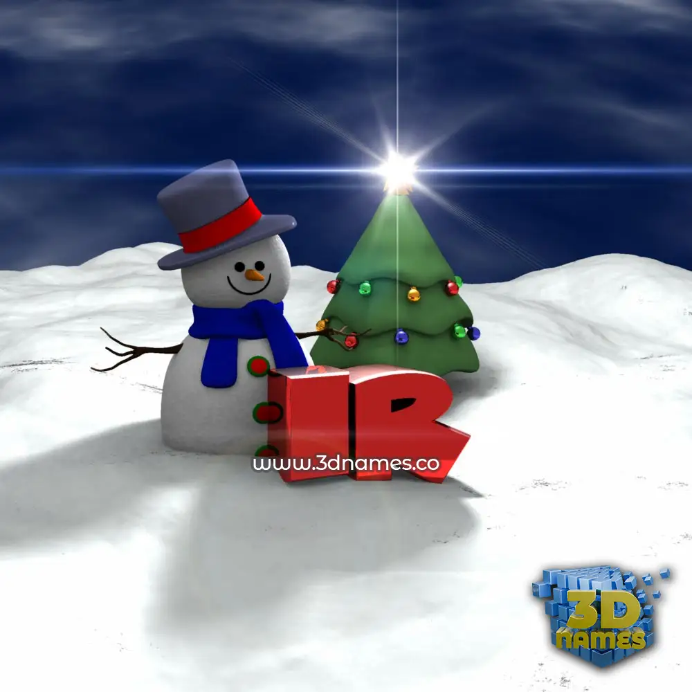 ir in Happy Xmas style - 3D name wallpaper