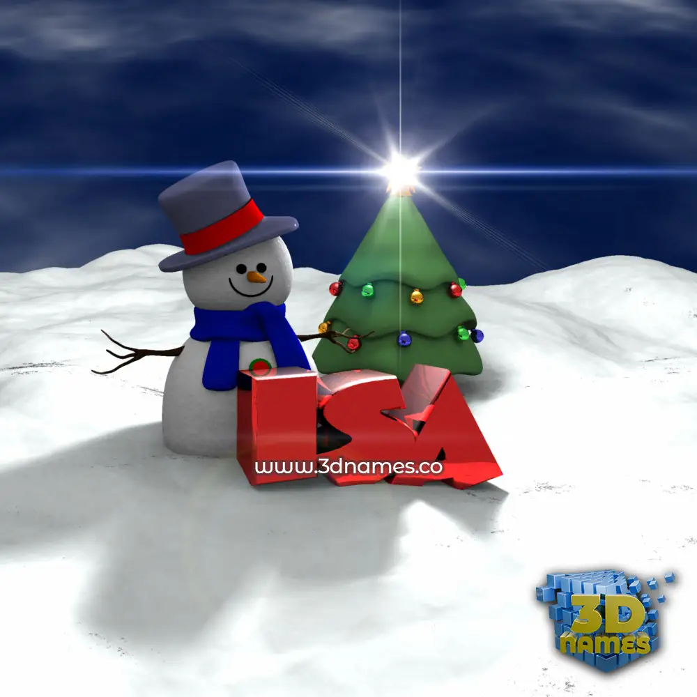 isa in Happy Xmas style - 3D name wallpaper