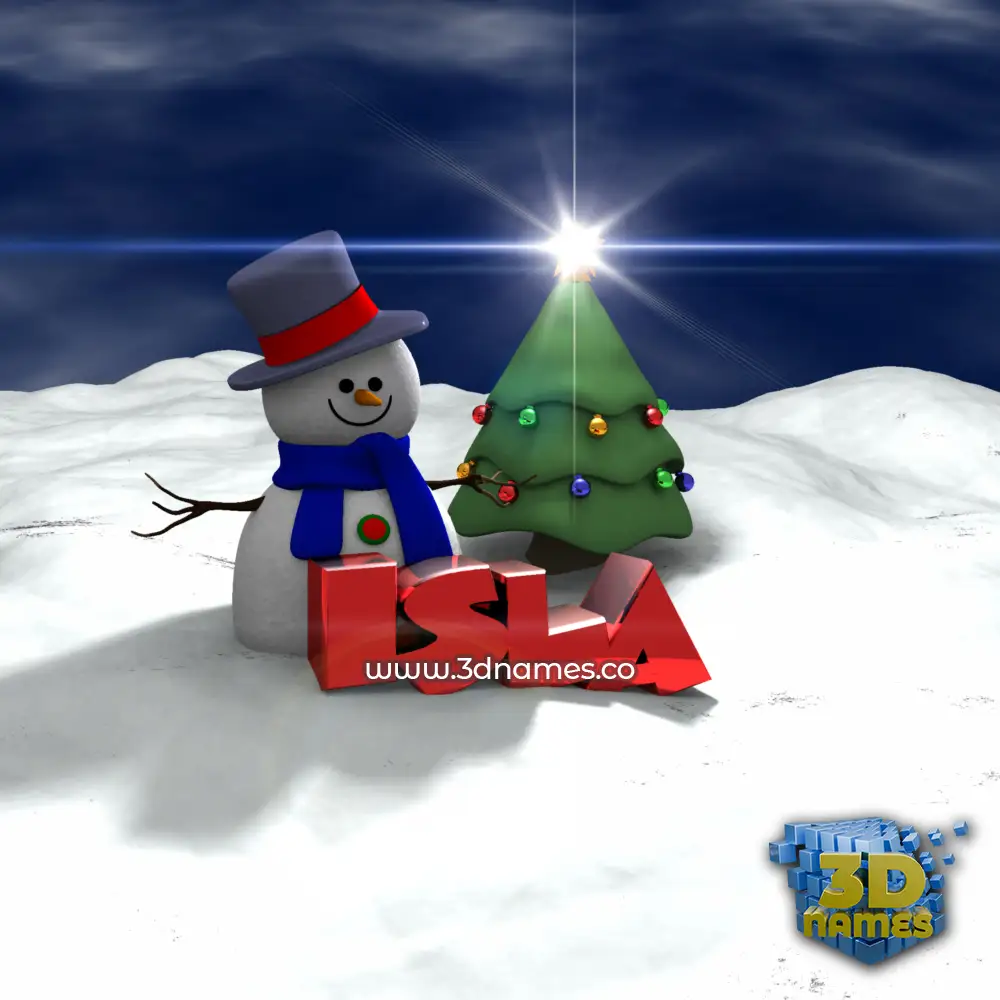 isla in Happy Xmas style - 3D name wallpaper