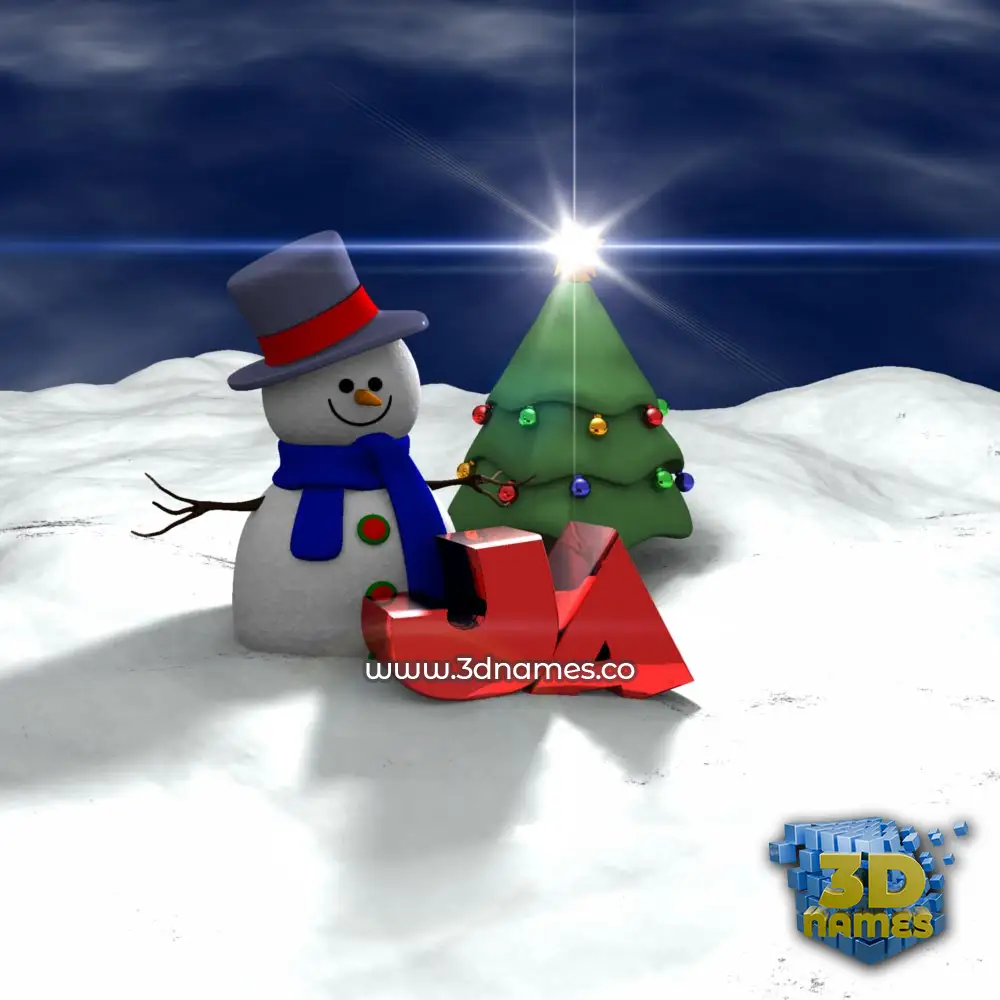 ja in Happy Xmas style - 3D name wallpaper