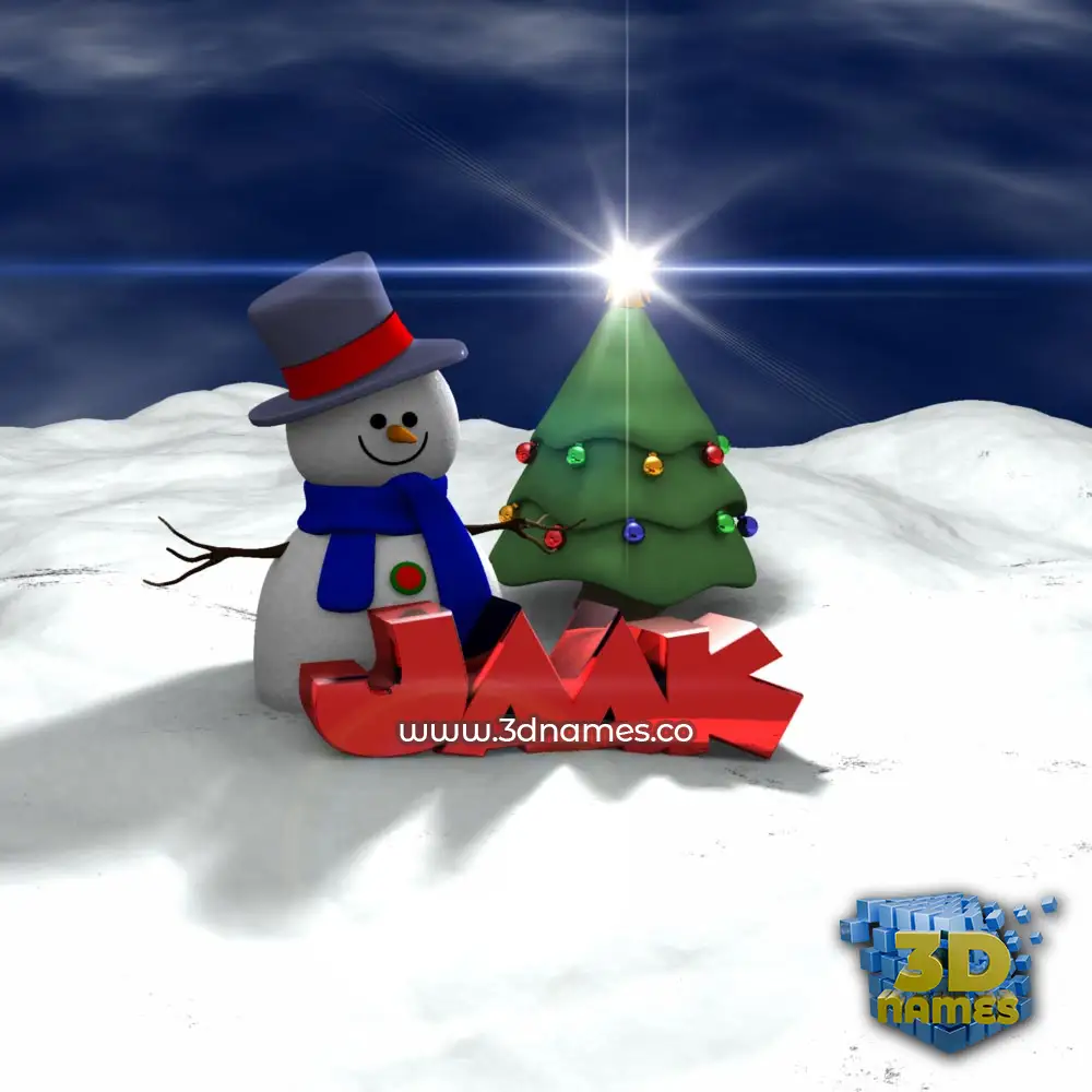 jaak in Happy Xmas style - 3D name wallpaper