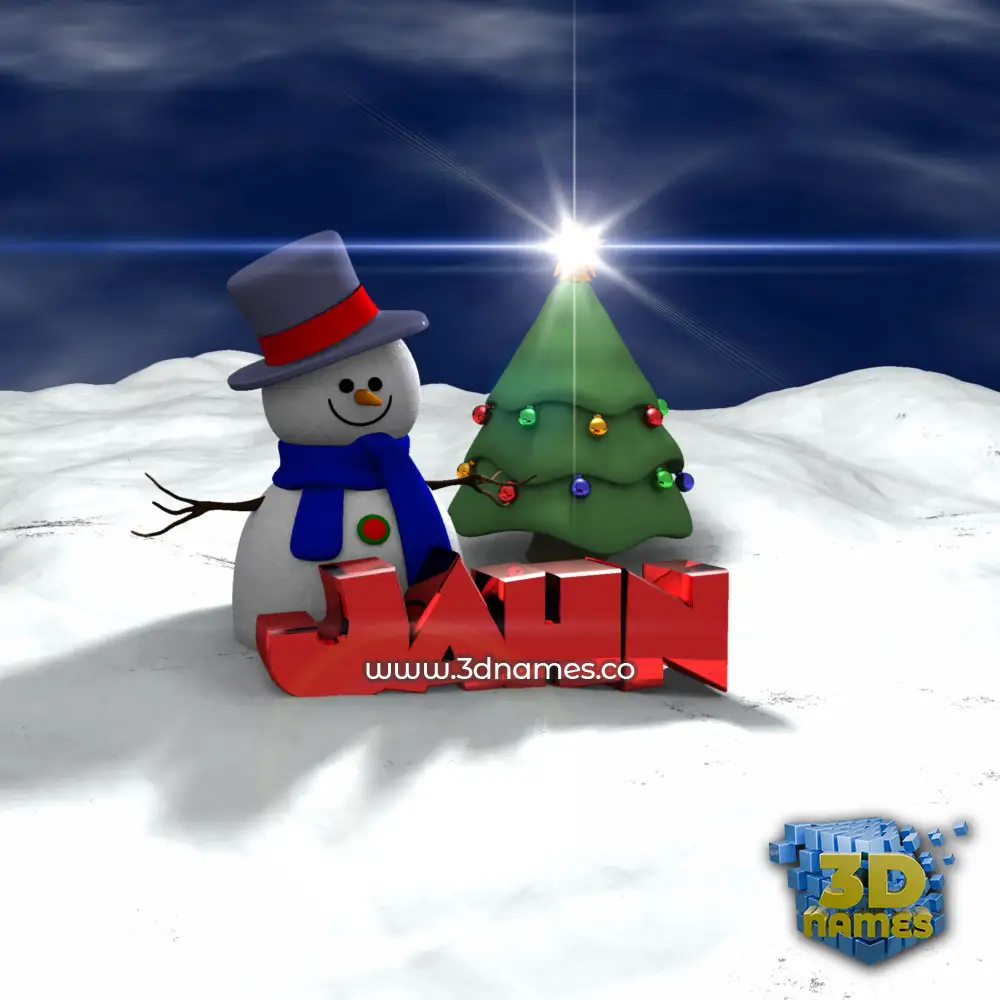 jahn in Happy Xmas style - 3D name wallpaper