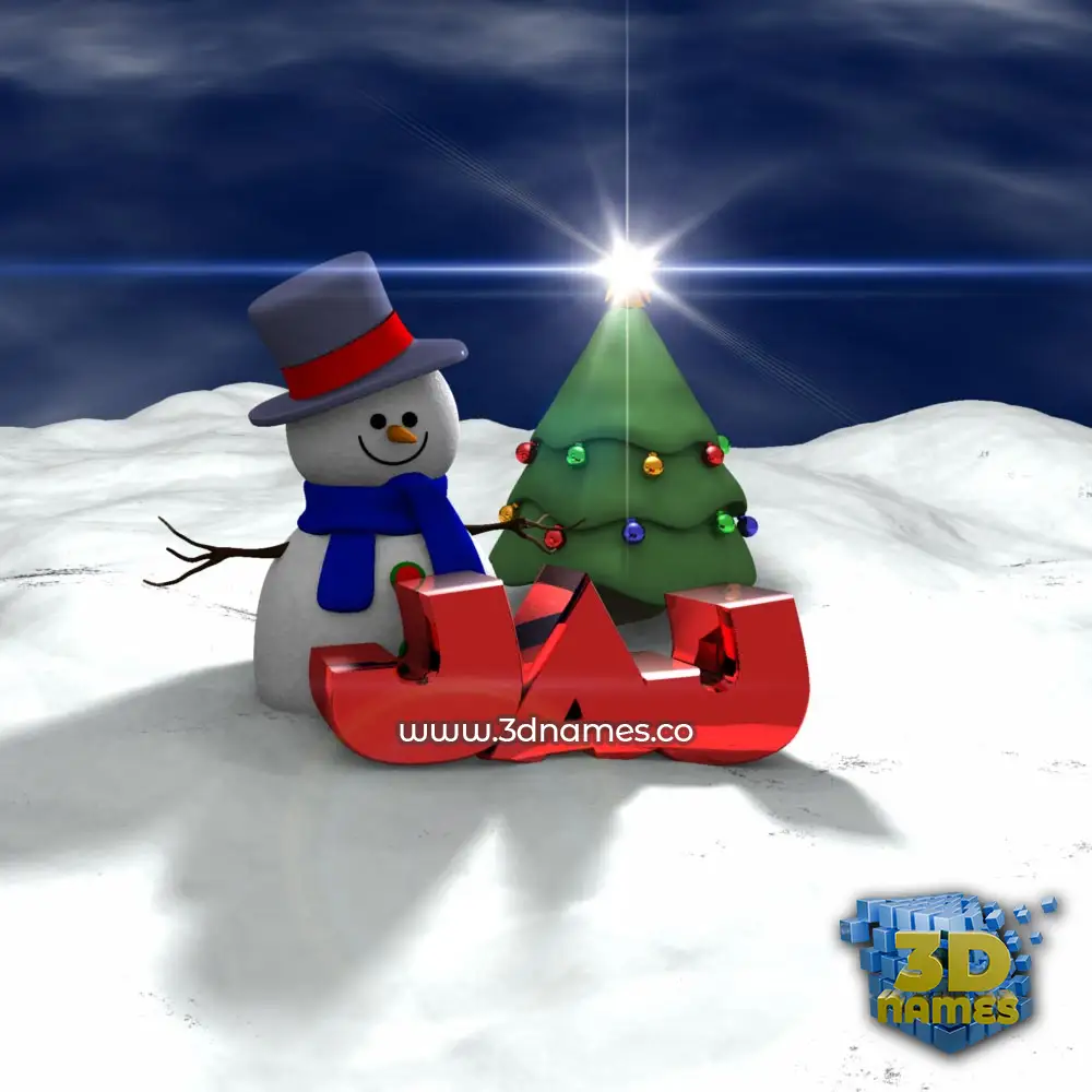 jaj in Happy Xmas style - 3D name wallpaper