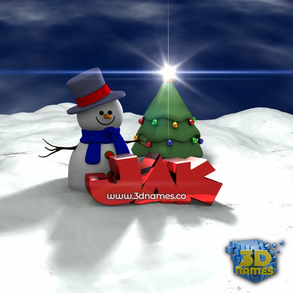 jak in Happy Xmas style - 3D name wallpaper