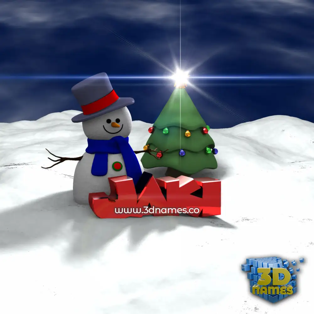 jaki in Happy Xmas style - 3D name wallpaper