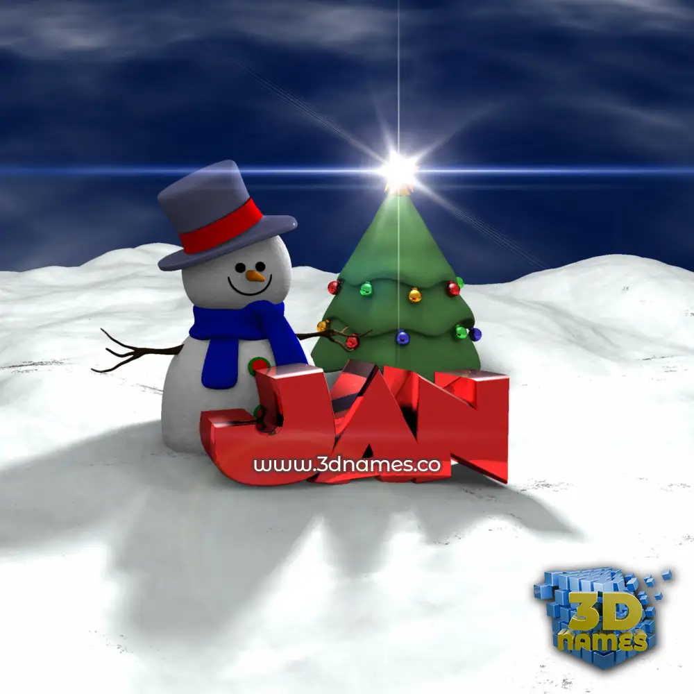 jan in Happy Xmas style - 3D name wallpaper