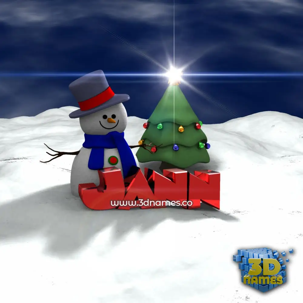 jann in Happy Xmas style - 3D name wallpaper