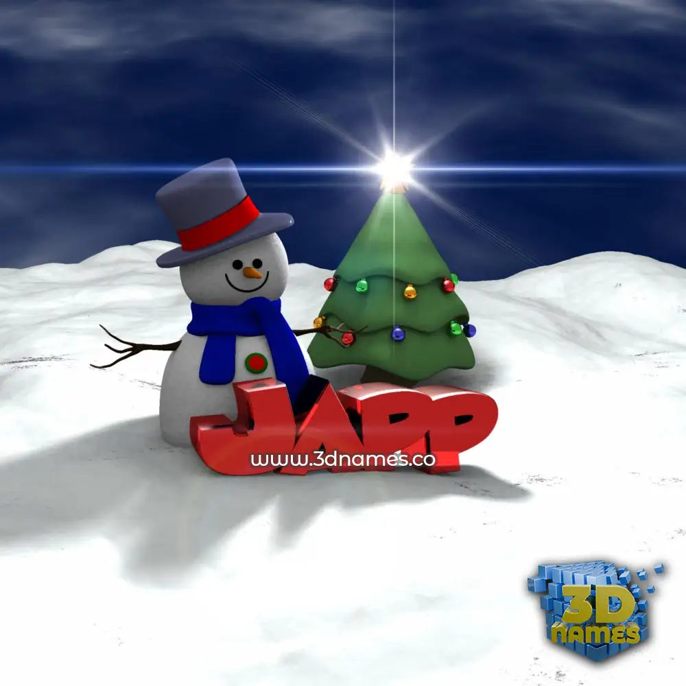 japp in Happy Xmas style - 3D name wallpaper