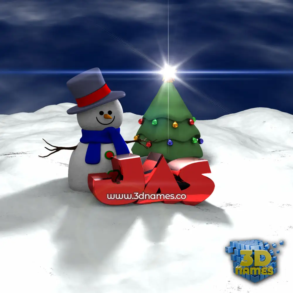 jas in Happy Xmas style - 3D name wallpaper