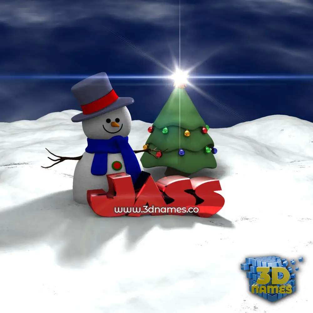 jass in Happy Xmas style - 3D name wallpaper