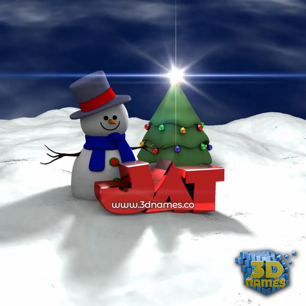 jat in Happy Xmas style - 3D name wallpaper