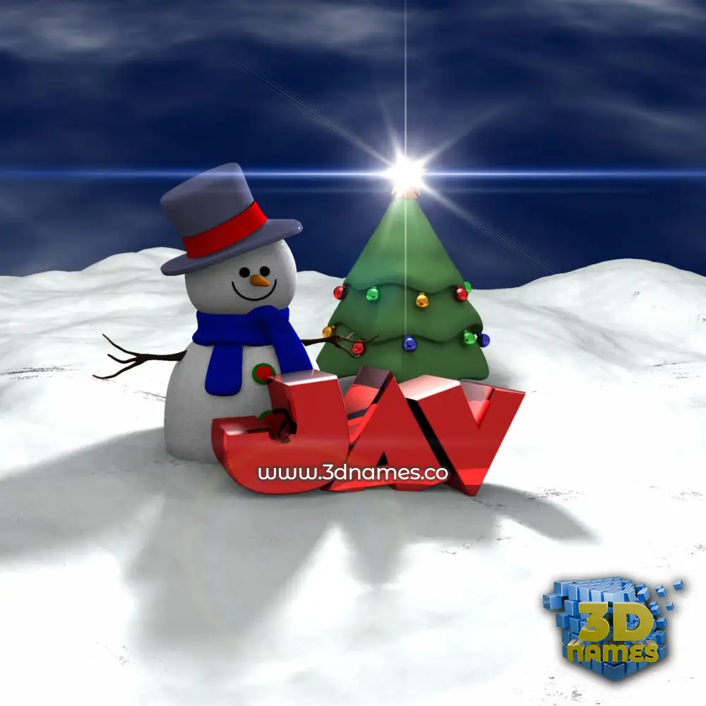 jav in Happy Xmas style - 3D name wallpaper
