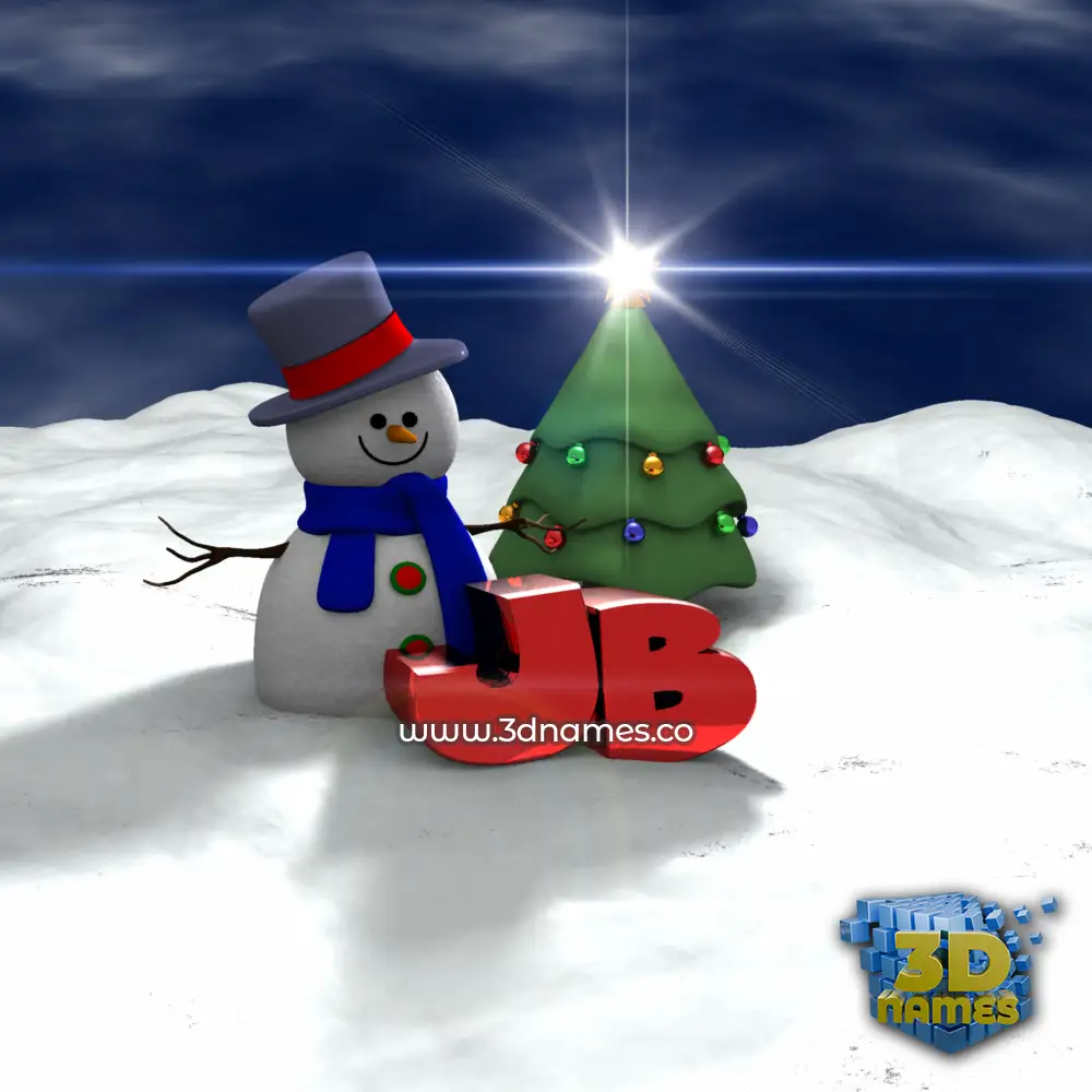 jb in Happy Xmas style - 3D name wallpaper