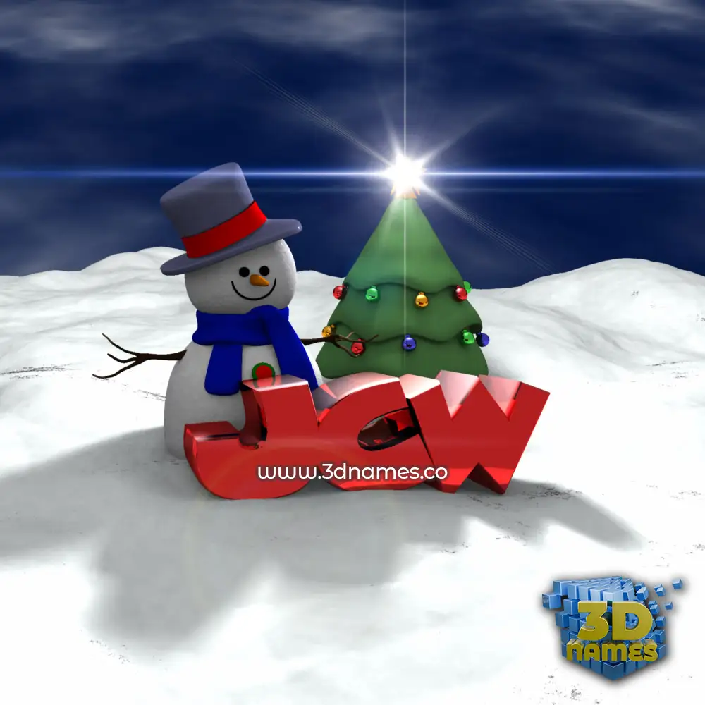 jcw in Happy Xmas style - 3D name wallpaper