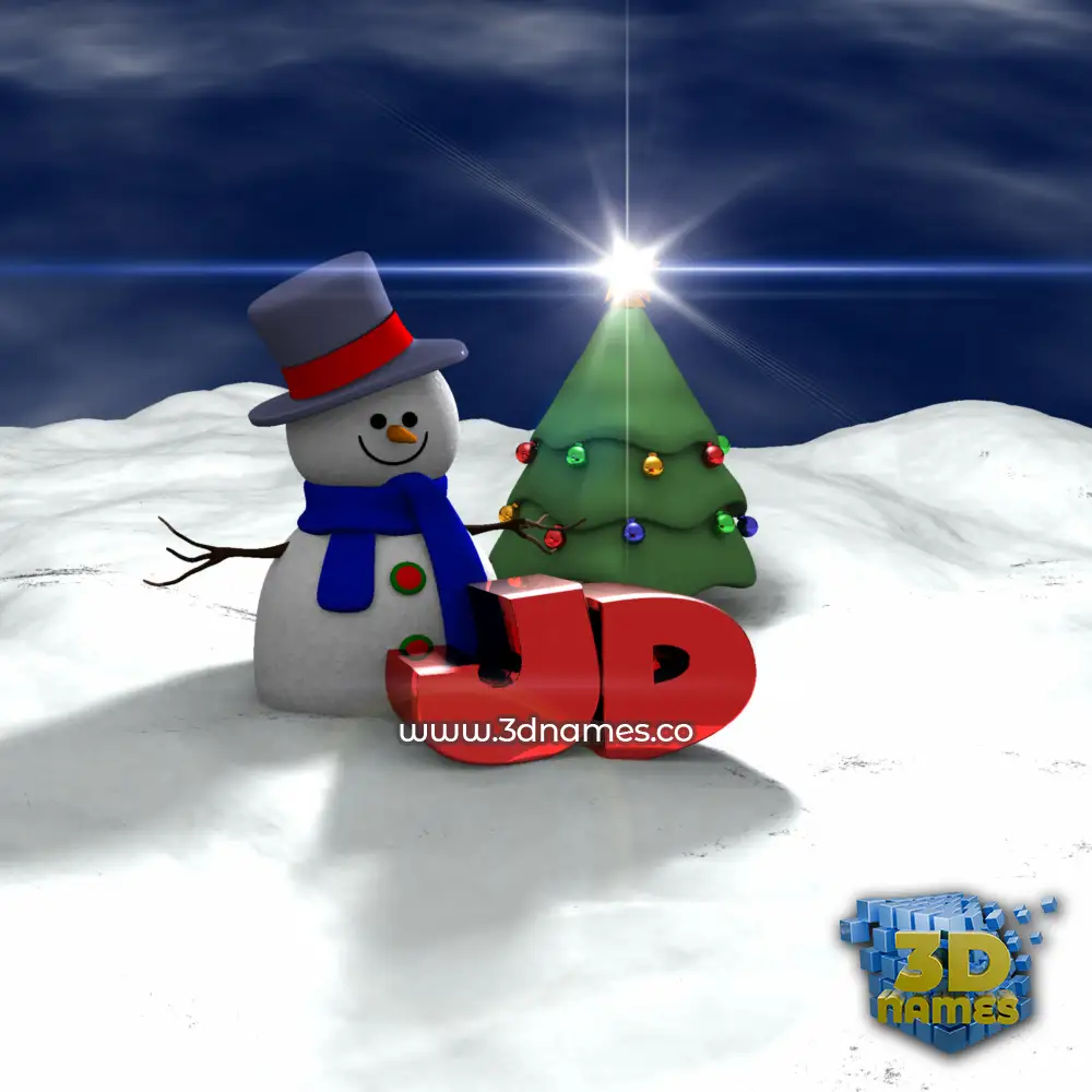 jd in Happy Xmas style - 3D name wallpaper