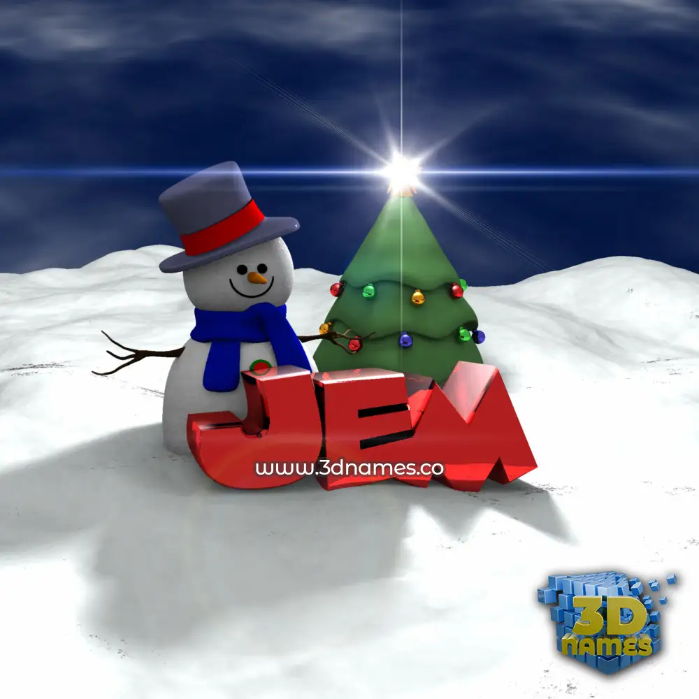 jem in Happy Xmas style - 3D name wallpaper