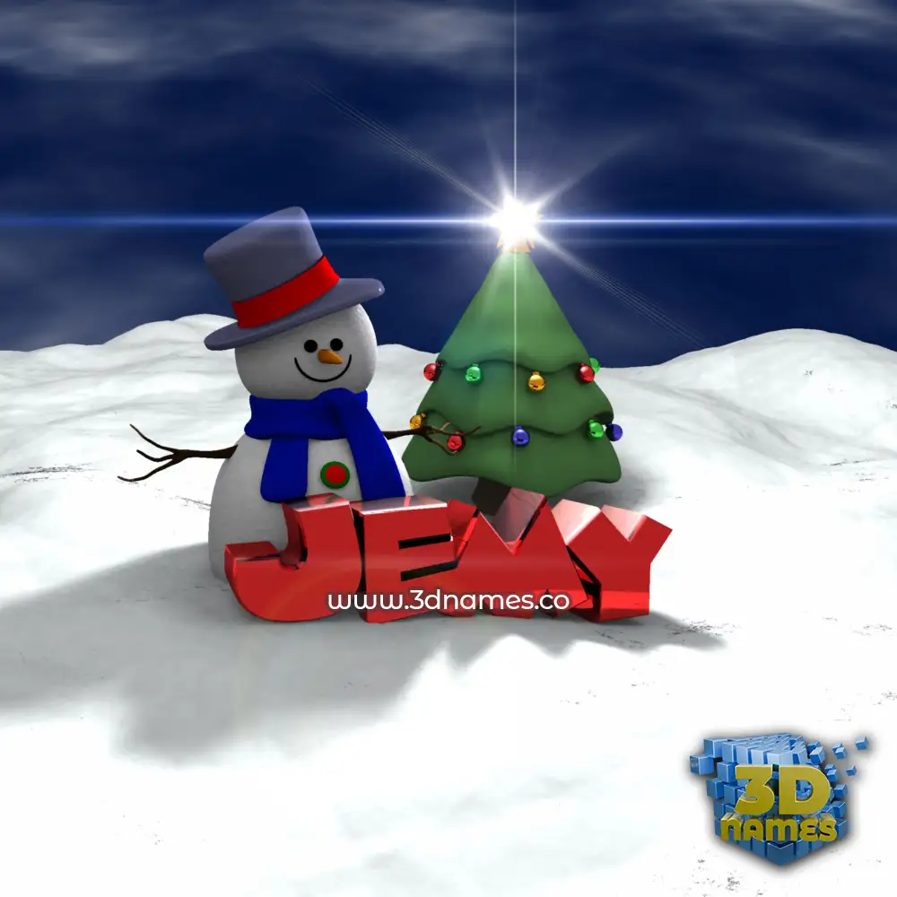 jemy in Happy Xmas style - 3D name wallpaper