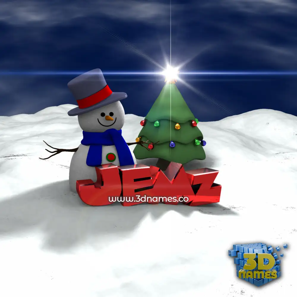 jemz in Happy Xmas style - 3D name wallpaper
